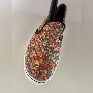 bernie mev. Multicolor Woven Slip-On Clog Sneaker